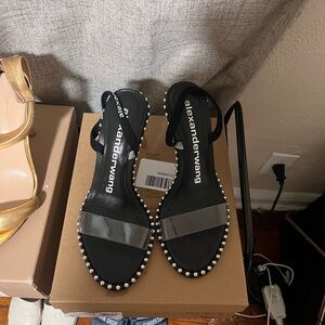 Alexander Wang Black Sandals with Stud Accents